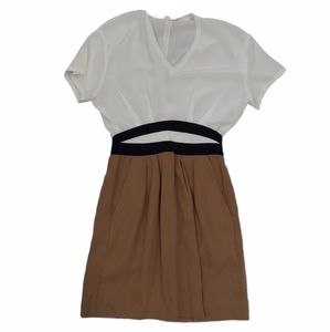 Maje Silk Mini Dress Brown Black White Size 1